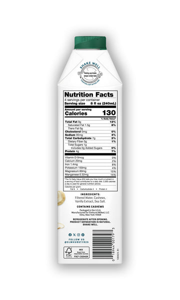 Unsweetened Vanilla Cashew